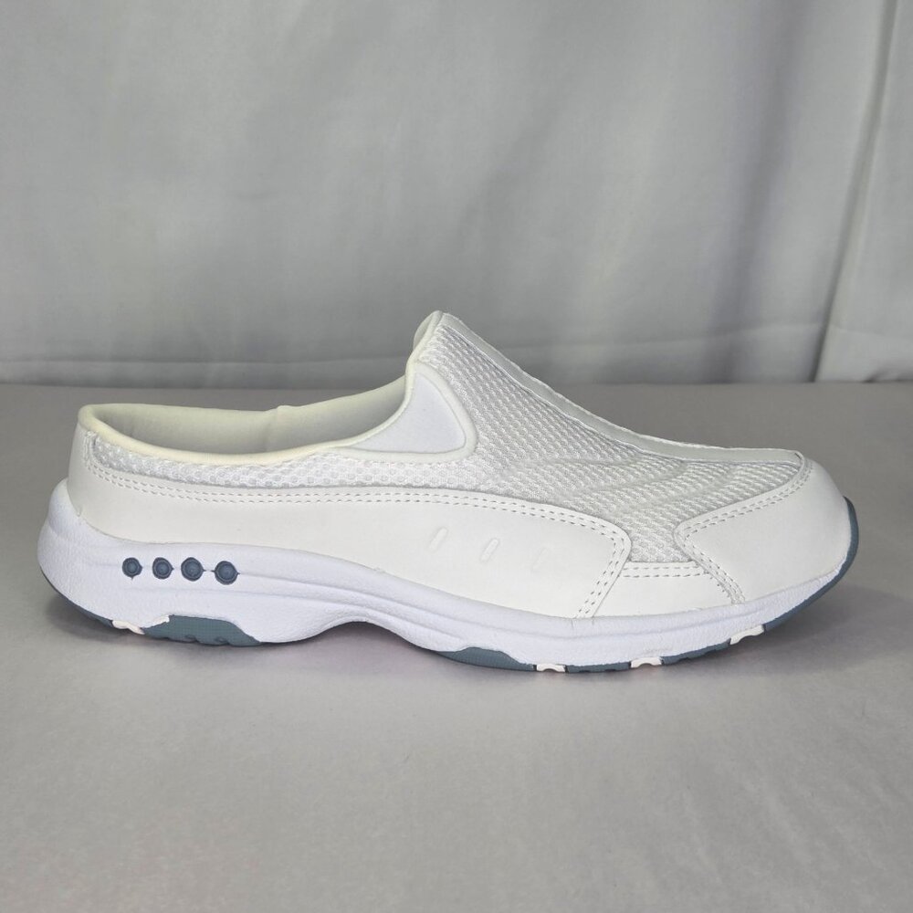 Easy Spirit Women's Traveltime Slip-On Mule Walking Sneakers - White/Light Blu - Picture 3 of 7